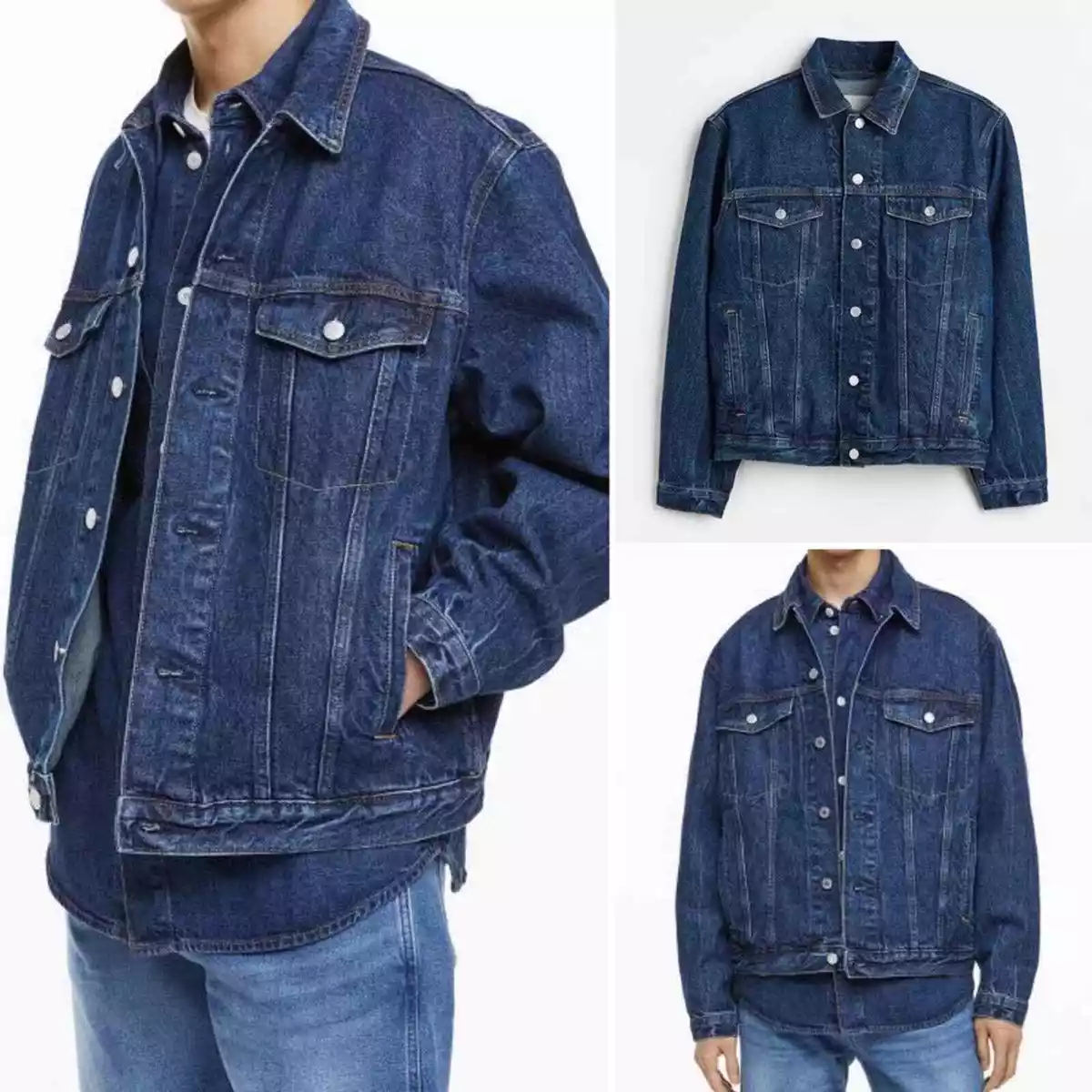H M Men s Regular Fit Blue Denim Jacket Size Large Men s Jean