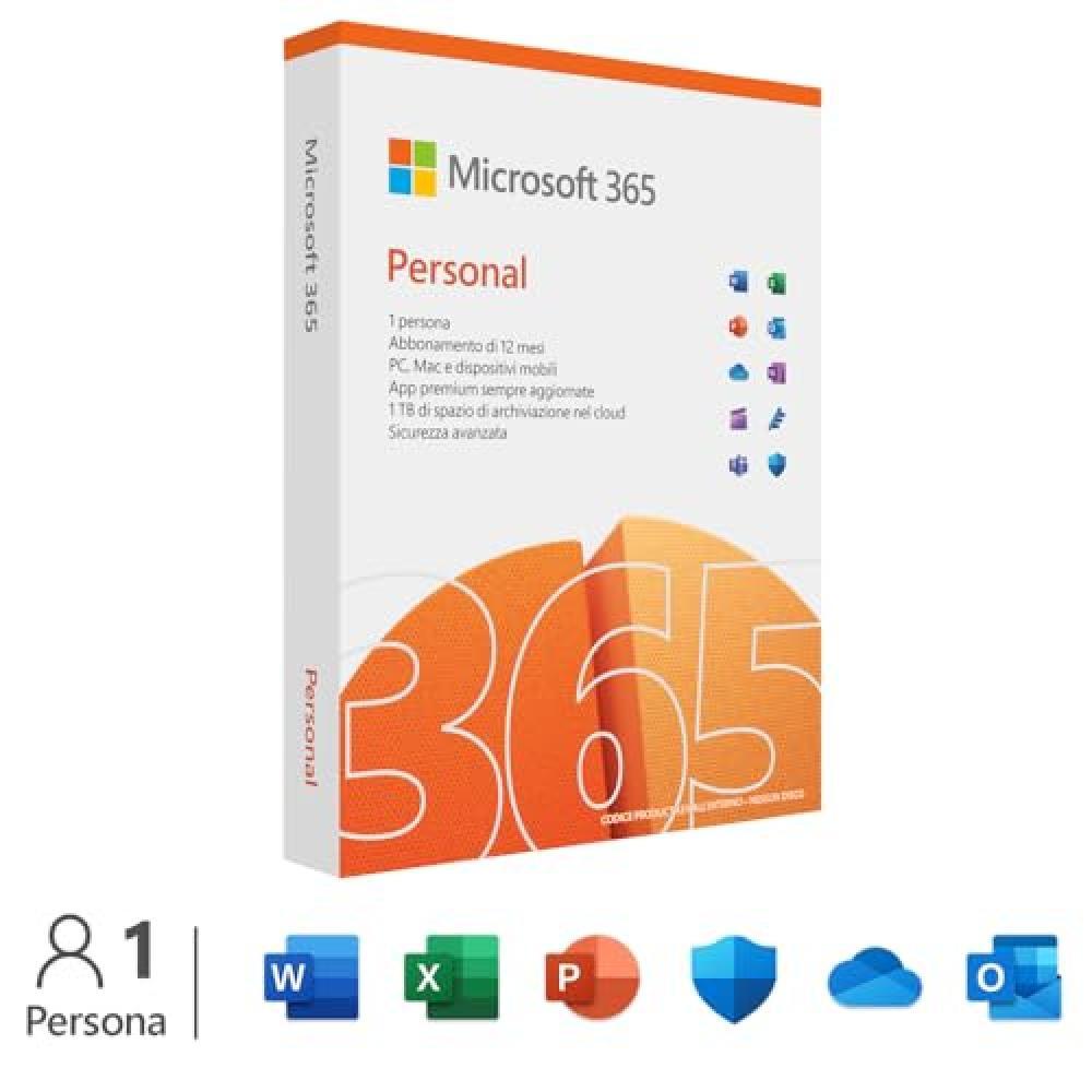 Microsoft 365 Personal - 1 persona- Per PC/Mac/tablet/cellulari - Abbonamento di