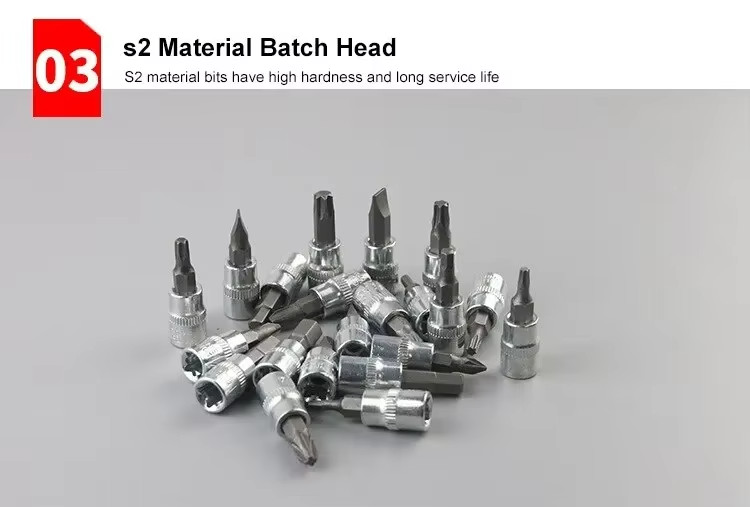 Kit 46pcs Chiavi a Bussola 1/4 Set Attrezzi Riparazione Auto Chiave a Cricchetto - Miniatura 7