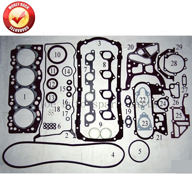2L Engine Full gasket set kit for Toyota Land Cruiser/ Hiace/Dyna