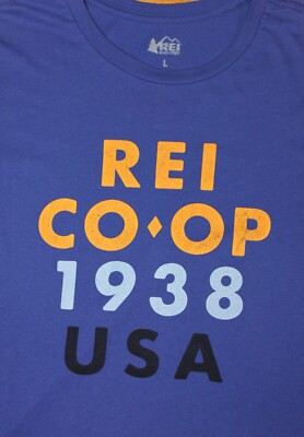 REI CO-OP 1938 USA Blue T-Shirt Size Large (10018) | eBay