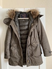 Woolrich Olive 2 In 1 Winter Coat Real Fur Down Insulated Size S $995
