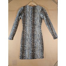 Windsor Women Leopard Print Long Sleeves Stretch Mini Dress Size SM