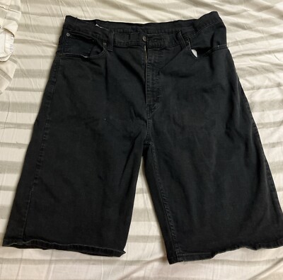 Levis 569 Black Jean Shorts Mens 40 Waist Loose Fit Denim Casual Y2K Hip  Hop R&B