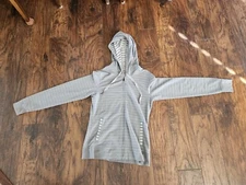 SmartWool W Intraknit Fleece Hoodie Merino Wool Sweater Full Zip Grey Medium