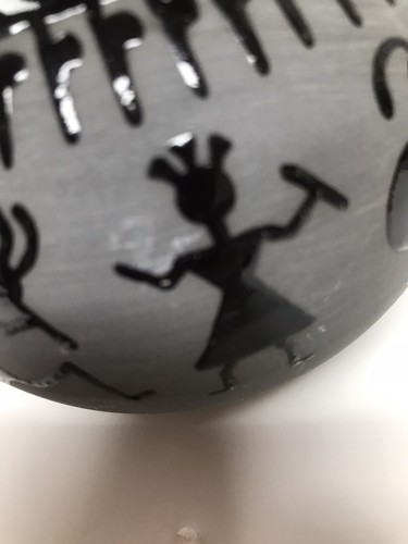 Double Wedding Vase 7.5" Indigenous Style Pottery Black Gray Signed Brenda 2011 - Picture 6 of 9
