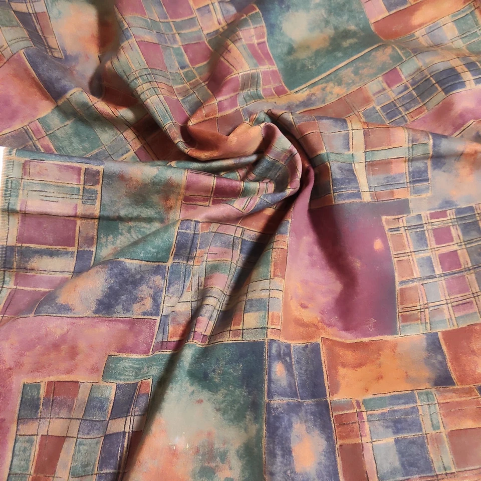 Vintage green orange upholstery curtain fabric Sewing Craft - Image 4 of 4