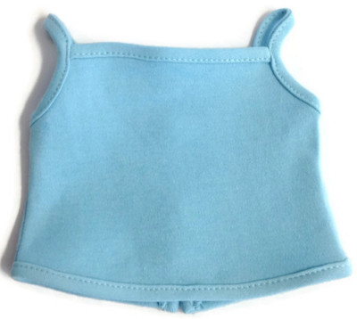 Light Blue Knit Tank Top Shirt Clothes for 18 inch Girl Dolls