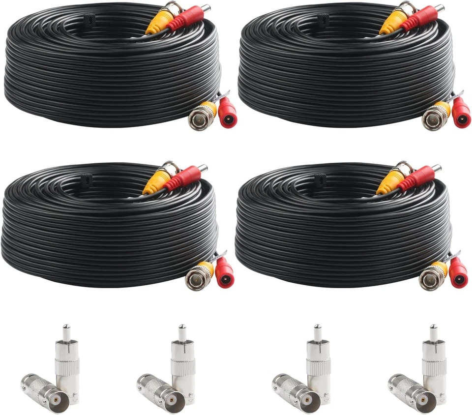 150ft BNC Video Power Cable 4 Pack - CCTV DVR Surveillance - Image 4 of 4