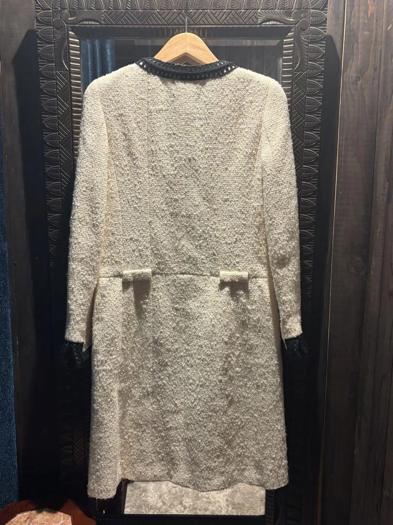 Cappotto tweed CHANEL bianco e nero 36