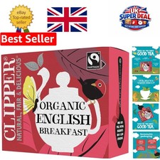 Fairtrade Organic English Breakfast Tea Bags | 80 Unbleached & Biodegradable 0.07 per strip