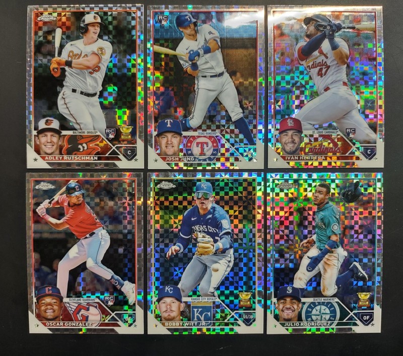 🔥Lot of 6 2023 Topps X-Fractors RCs - Rutschman, Jung, Witt Jr, Rodriguez 