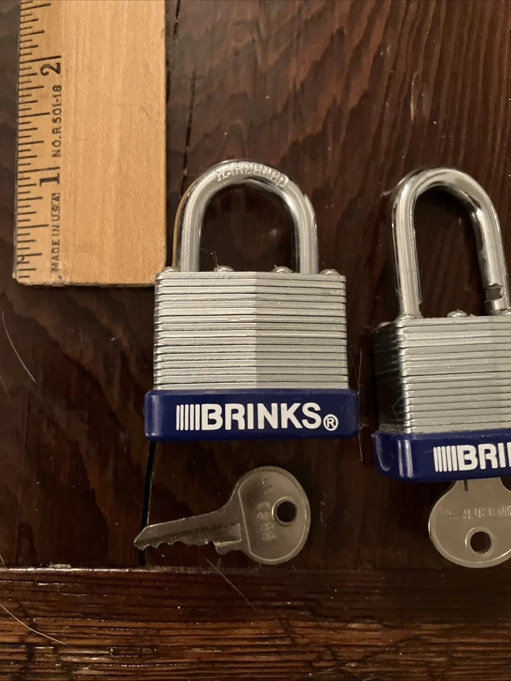 Brinks Steel Shackle Boron Padlock Laminated Lock Pry Cut Resistant Lot Of 2 - Image 4 of 4