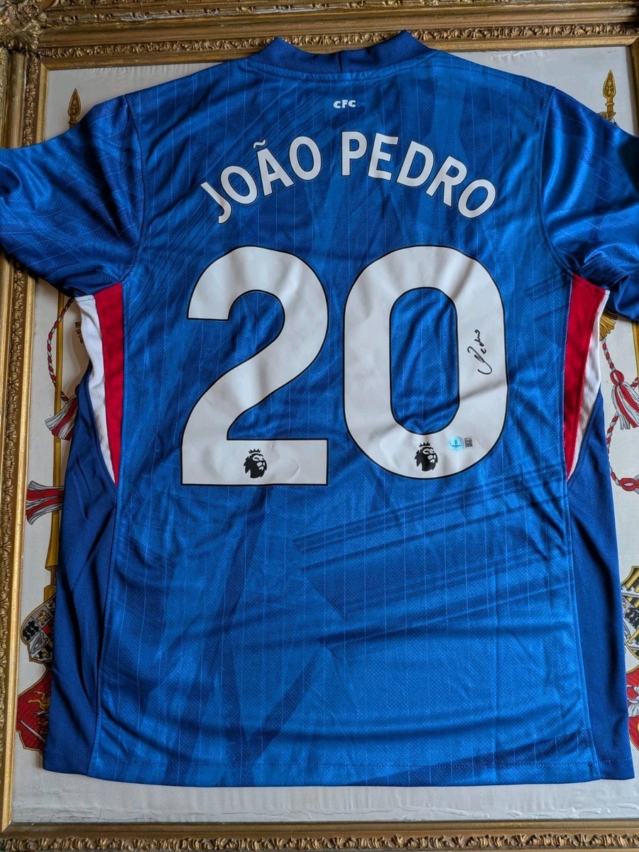 Joao Pedro Signed Chelsea FC Home Soccer Jersey #20 with Beckett