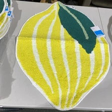 Lemon Shaped Machine Washable Non-Slip Bath Rug Yellow - Room Essentials&A/69 