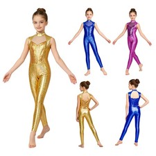 Girls Tank Top Unitard Full Body Unitards Bodysuit Dance Competition One Piece