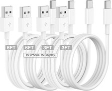 Car Carplay Cable for iPhone 17 16 15 Charger Cord,3/3/6/6FT USB A to USB C Cabl