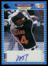 2021 Pro Set Metal - Autographs Rainbow Blue #PA-ML1 Marco Luciano #/35