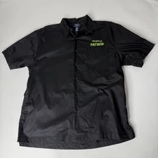 Patron Tequila Black Promo Logo Button Up Short Sleeve Shirt Men's Size M EUC