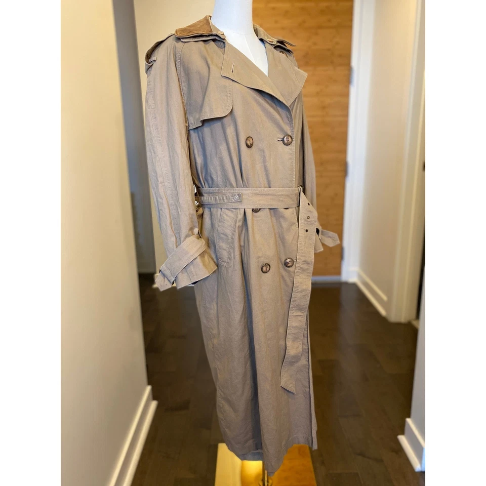 TOWNE FROM LONDON FOG Women's Beige Trench Coat Double Breasted Belted Sz 6R S/M - Image 2 of 4