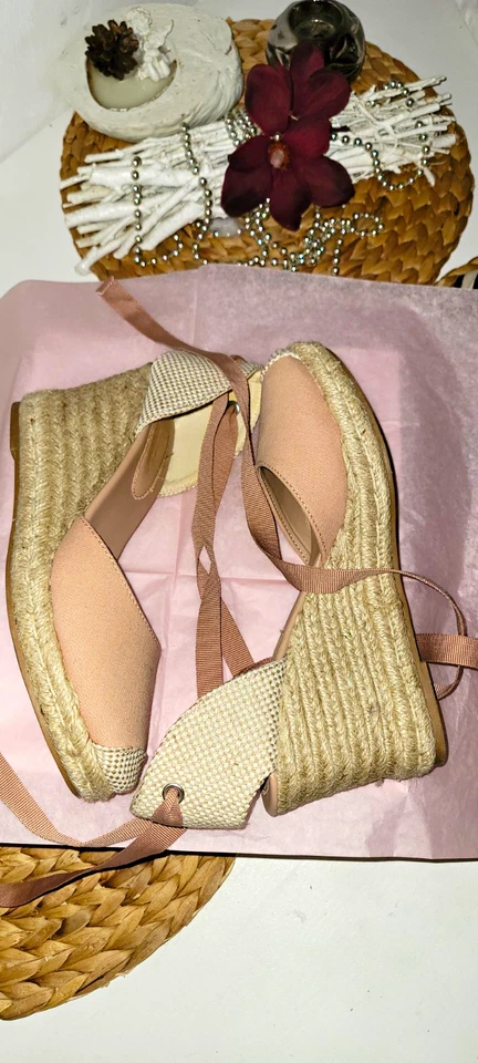 2x Espadrilles Wedges Set Gr.40 NUDE-ROSA + SCHWARZ LONDON Rebel SCHNÜRUNG - Bild 3 von 4