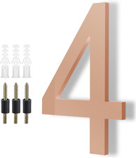 Modern House Numbers for Outside - Floating Large 8 Inch Brass Address Numbers