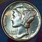 1941-P Mercury Dime – Uncirculated – Brilliant 90% Silver