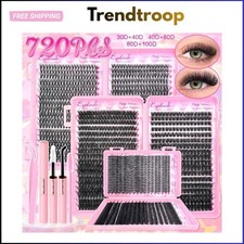 Lash Extension Kit Clusters 9-16mm Bond  Seal Wispy Natural Lashes