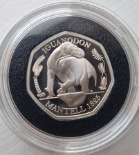 Silver Proof (925 Ag) Dinosauria Collection -Iguanodon 50p Coin - Royal Mint