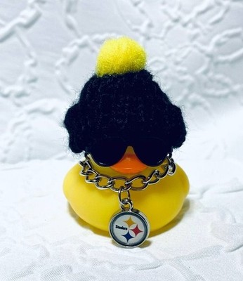 STEELERS Glow in the Dark Mini Duck with Beanie, Shades & Necklace!