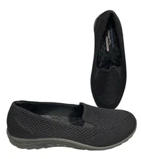 Skechers Relaxed Fit Sneakers Womens 8.5 Reggae Fest Slip On Shoes Black Casual