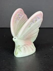 Fenton Glass Lotus Mist Burmese Butterfly Figurine Signed 3 Family & Artist