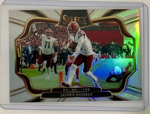 2025 Panini Select JAYDEN DANIELS Silver Prizm Field Level SP #489 - Commanders