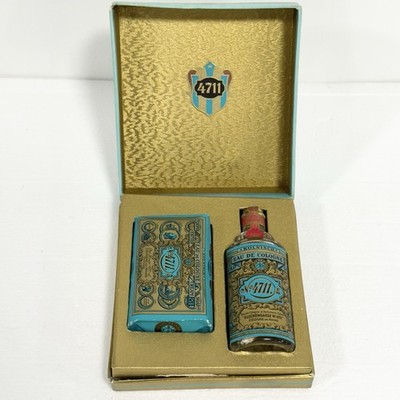 Vintage 4711 Eau De Cologne Gift Set w/ Bar Soap Blue & Gold Kolnisch Germany