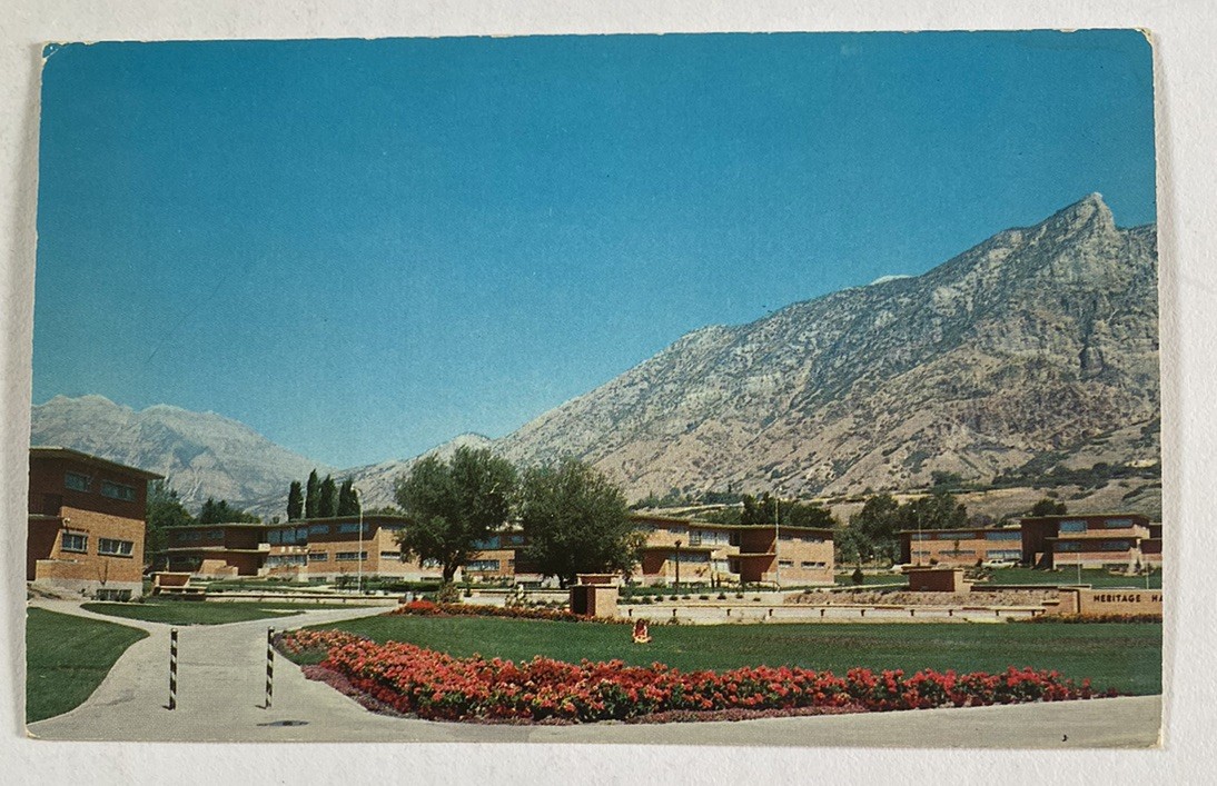 Vintage Postcard ~ Heritage Halls Brigham Young University ~ Provo Utah UT