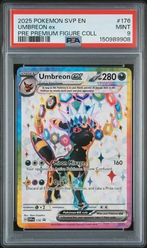 2025 POKEMON PRISMATIC EVOLUTIONS PREMIUM FIGURE COLLECTION UMBREON EX PSA 9