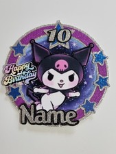Kuromi Sanrio, Hello Kitty Cake Topper Personalised With Name And Age