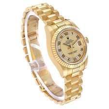 Rolex President Datejust Yellow Gold Myriad Diamond Dial Ladies Watch 179178 3