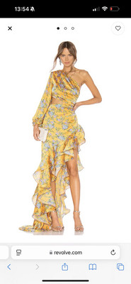 Bronx And banco Hanna Gown Size medium, Yellow One Shoulder Cut