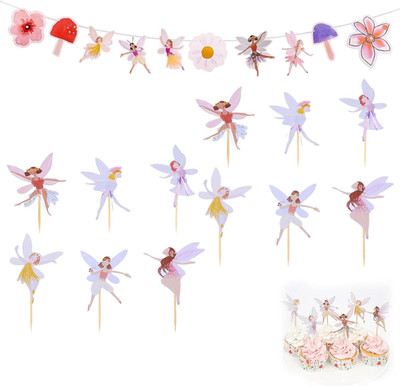 13er Set Feen Geburtstag Deko Kinder Kuchen Toppers Muffins Blumen Party Deko