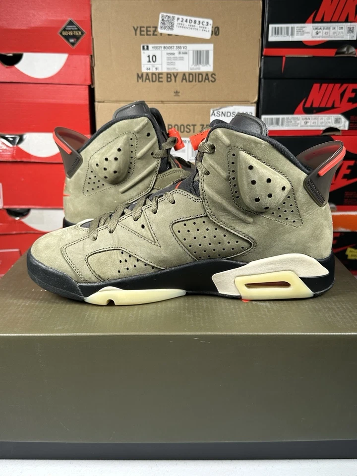 Talla 8.5M - Jordan 6 Retro x Travis Scott Mid Olive - Limpio - Se envía el mismo día Foto 4 de 4