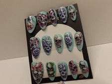 handmade halloween press on nails