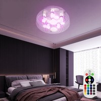 Deckenleuchte Deckenlampe Wohnzimmerleuchte Glas Fernbedienung Dimmbar Rgb Led