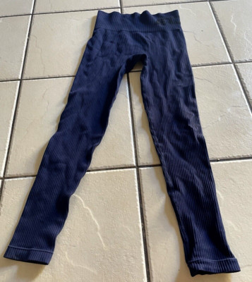 Echt Aries Comfort Leggings Blue Rib Womens Activewear Gym Yoga Size Small