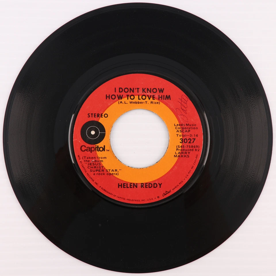 Helen Reddy – I Don't Know How To Love Him / I Believe In Music 45 rpm 7" Single - Image 2 of 4