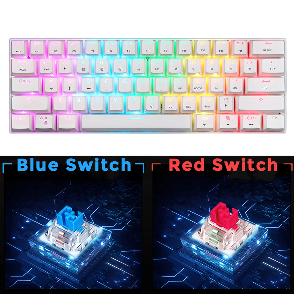 Gaming Mechanical Keyboard 61 Keys Backlight Blue Switch B2I1 - Image 2 of 4