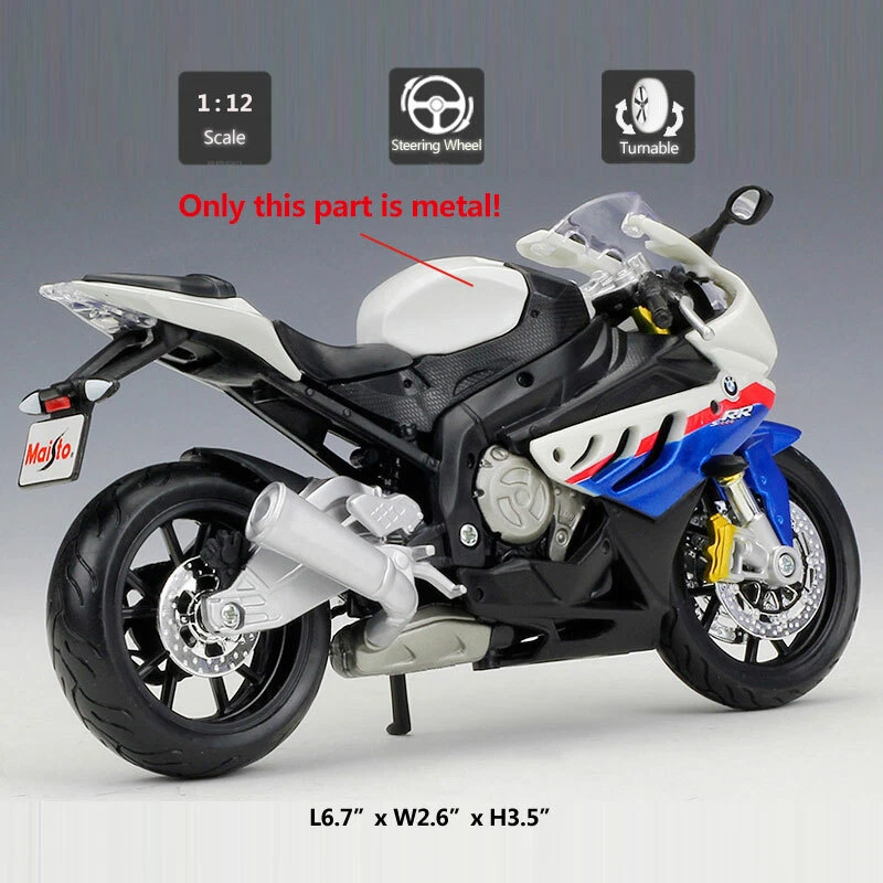 1/12 Scale BMW S1000RR Motorcycle Model Diecast Toy Vehicle Toys for Kids Gifts - Image 2 of 4