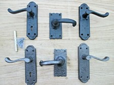 CAST IRON DECORATIVE TRADITIONAL SCROLL LEVER LATCH LOCK BATHROOM DOOR HANDLES