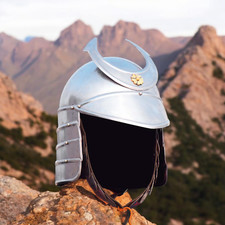 Steel Medieval Armor Kabuto Samurai Helmet Ninja Anime Cosplay Adult Prop