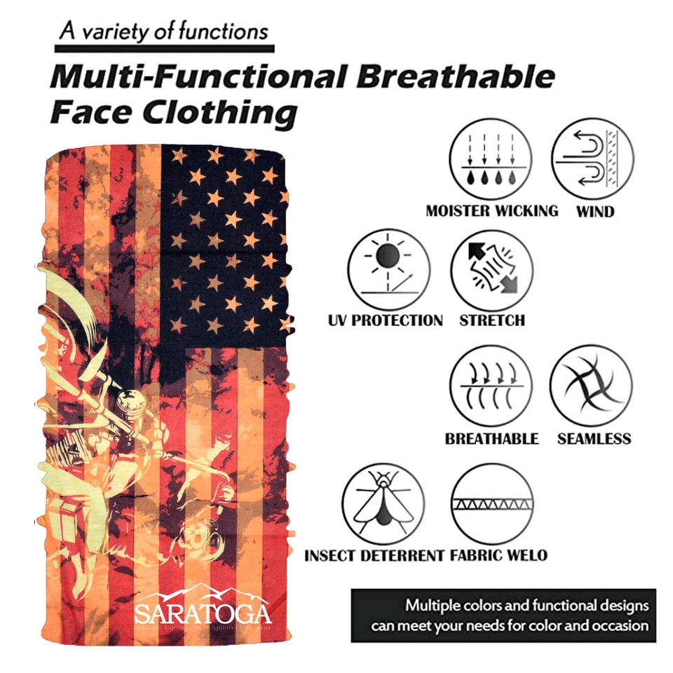 Balaclava Face Mask 5 pack Bandana Scarf Neck Gaiter Reusable UV Lot $6.25 - Image 4 of 4